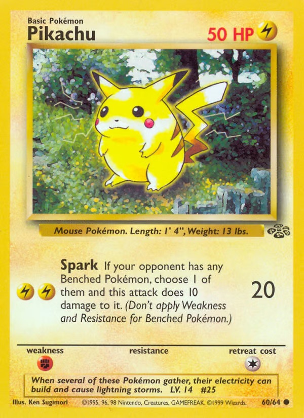 Pikachu 60/64 Jungle Pokémon card