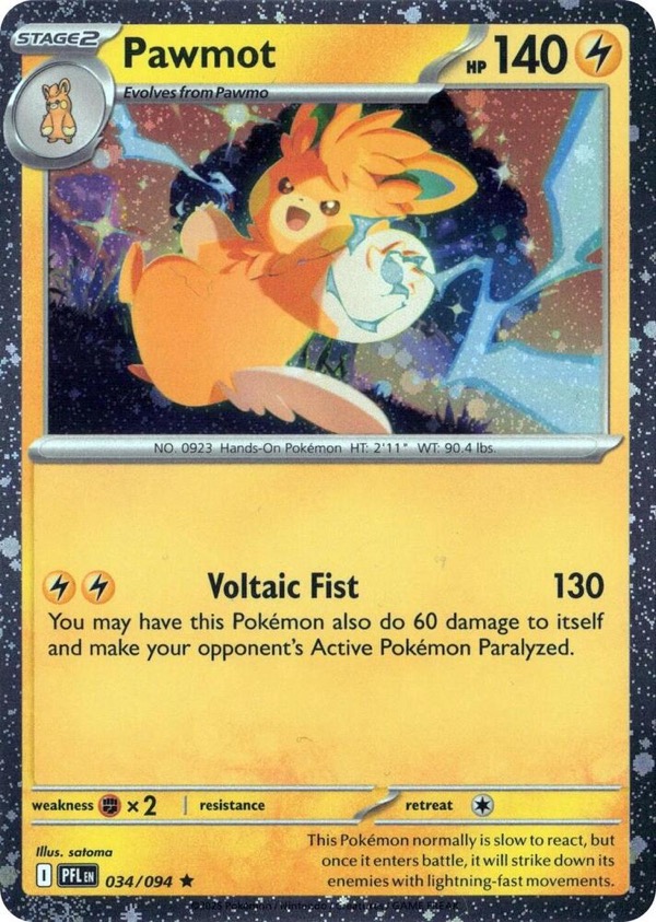 Pawmot 034/094 Phantasmal Flames Pokémon card